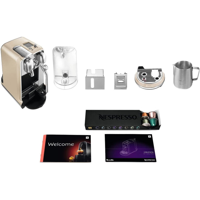 Breville Nespresso Creatista Single Serve Espresso Machine with Milk Auto Steam Wand, Champagne, one size (BNE600RCHUSC)-Breville-Nespresso USA-PriceWhack.com