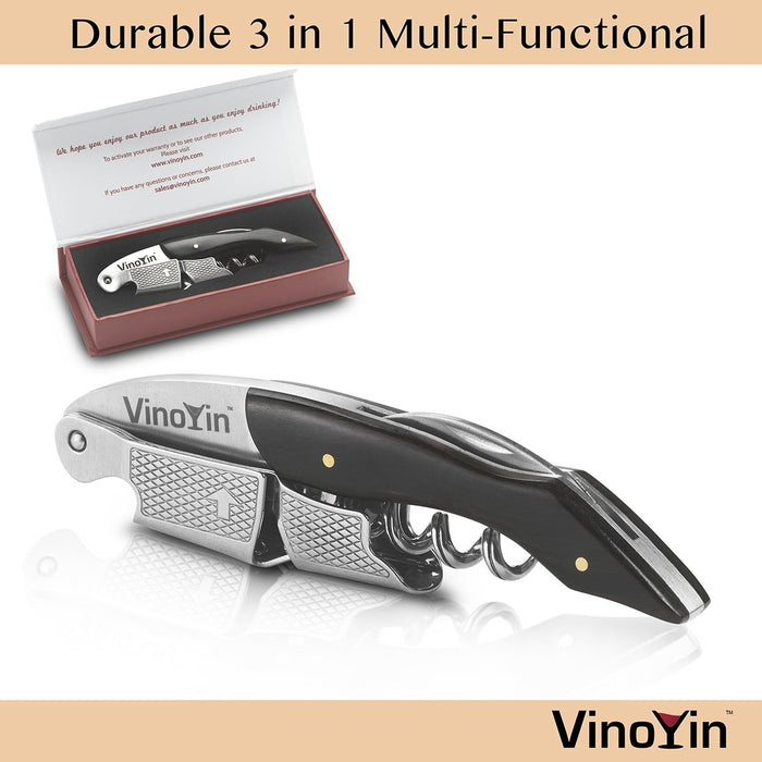 Corkscrew - Premium All-in-one Waiters Double Hinged Corkscrew by VinoYin-Vinoyin-PriceWhack.com