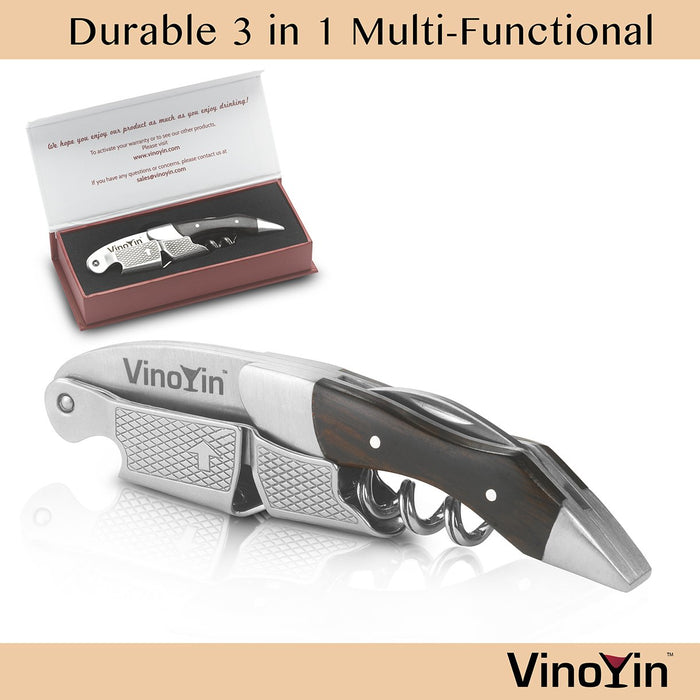 Corkscrew - Premium All-in-one Waiters Double Hinged Corkscrew by VinoYin-Vinoyin-PriceWhack.com