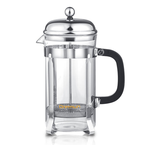 French Coffee Press 8 Cup (32 Oz), Double Filtration, Bonus Spoon and Filters - Chrome-Dremun-PriceWhack.com