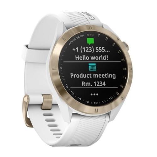 Garmin Approach S40 Golf Watch - Light Gold Tone / White-Garmin-PriceWhack.com