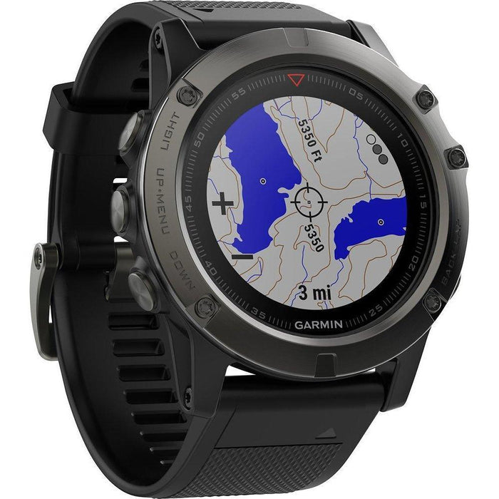 Garmin fenix 5X Sapphire Edition Multi-Sport Training GPS Watch - Slate Gray with Black Band-Garmin-PriceWhack.com