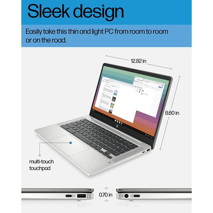 HP Chromebook 14" 64Gb Laptop (2022) - Mineral Silver-HP-PriceWhack.com
