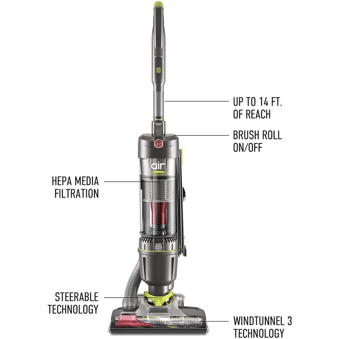 Hoover Air Steerable Bagless Upright Vacuum - Silver / Green-Hoover-PriceWhack.com