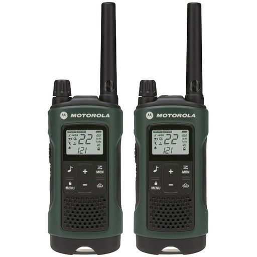 Motorola Talkabout 35-Mile, 22-Channel Rechargeable Two Way Radio Bundle (Pair) - Dark Green - Renewed-Motorola Solutions-PriceWhack.com