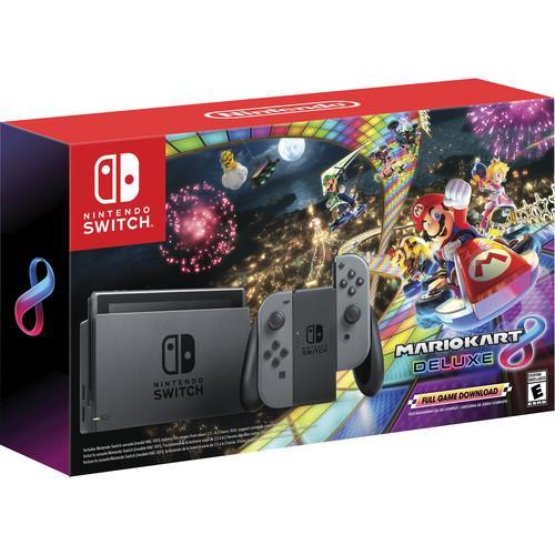 Nintendo Switch and Mario Kart 8 Deluxe Bundle (Gray Joy-Con)-Nintendo-PriceWhack.com