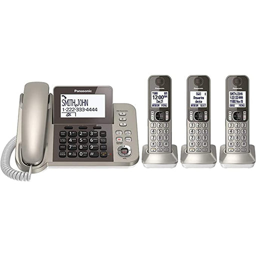 Panasonic KX-TGF353N Cordless Phone with 3 Handsets - Champagne Gold-Panasonic-PriceWhack.com