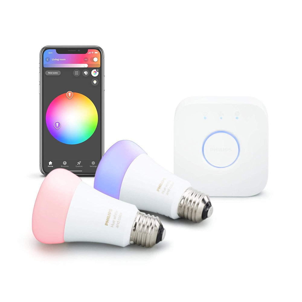 Philips Hue White and Color A19 Starter Kit (2 Pack)-Philips-PriceWhack.com
