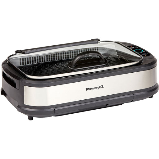 PowerXL Smokeless Grill Pro Countertop Indoor Electric Grill - Silver-PowerXL-PriceWhack.com