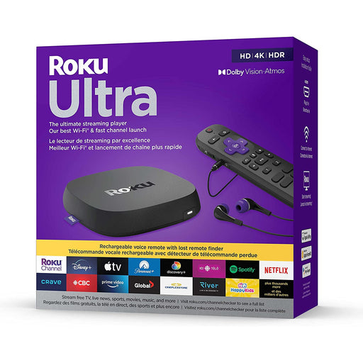 Roku Ultra 4K Streaming Media Player with Voice Remote Pro (2022)-Roku-PriceWhack.com