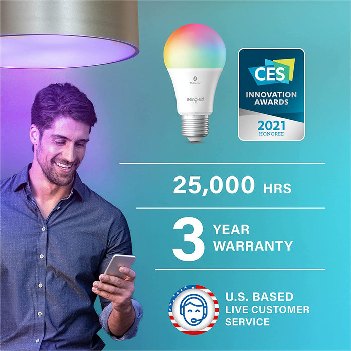 Sengled Smart Bluetooth Mesh LED Multicolor A19 Bulb-Sengled-PriceWhack.com