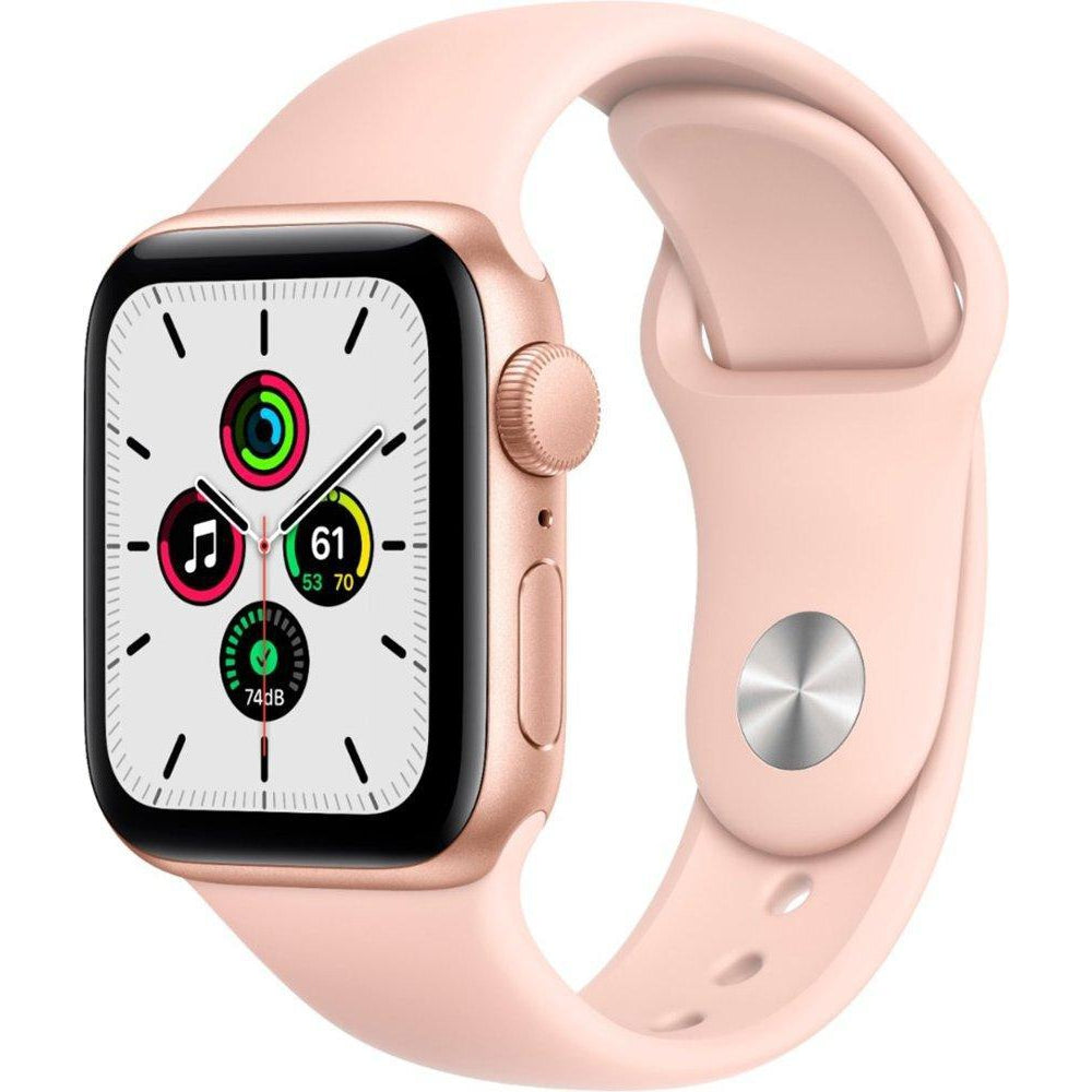 Apple Watch SE 40mm Gold Aluminum Case with Pink Sand Sport Band-Apple-PriceWhack.com