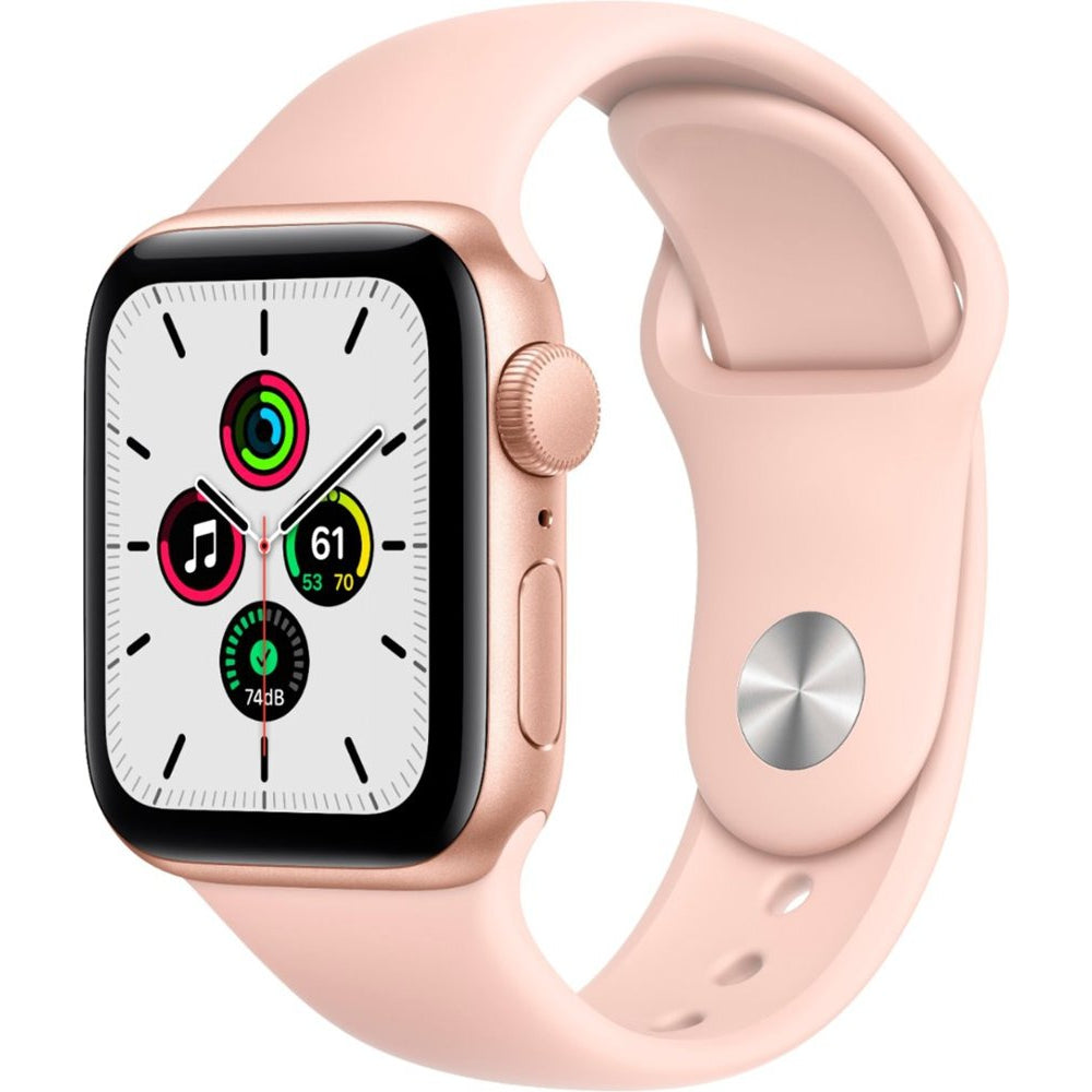 Apple Watch SE 40mm Gold Aluminum Case with Pink Sand Sport Band.USED.A-Apple-PriceWhack.com