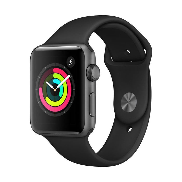 Apple Watch Series 3 (GPS), 38mm Space Gray Aluminum Case with Black Sport Band 2018 - Renewed-Apple-PriceWhack.com