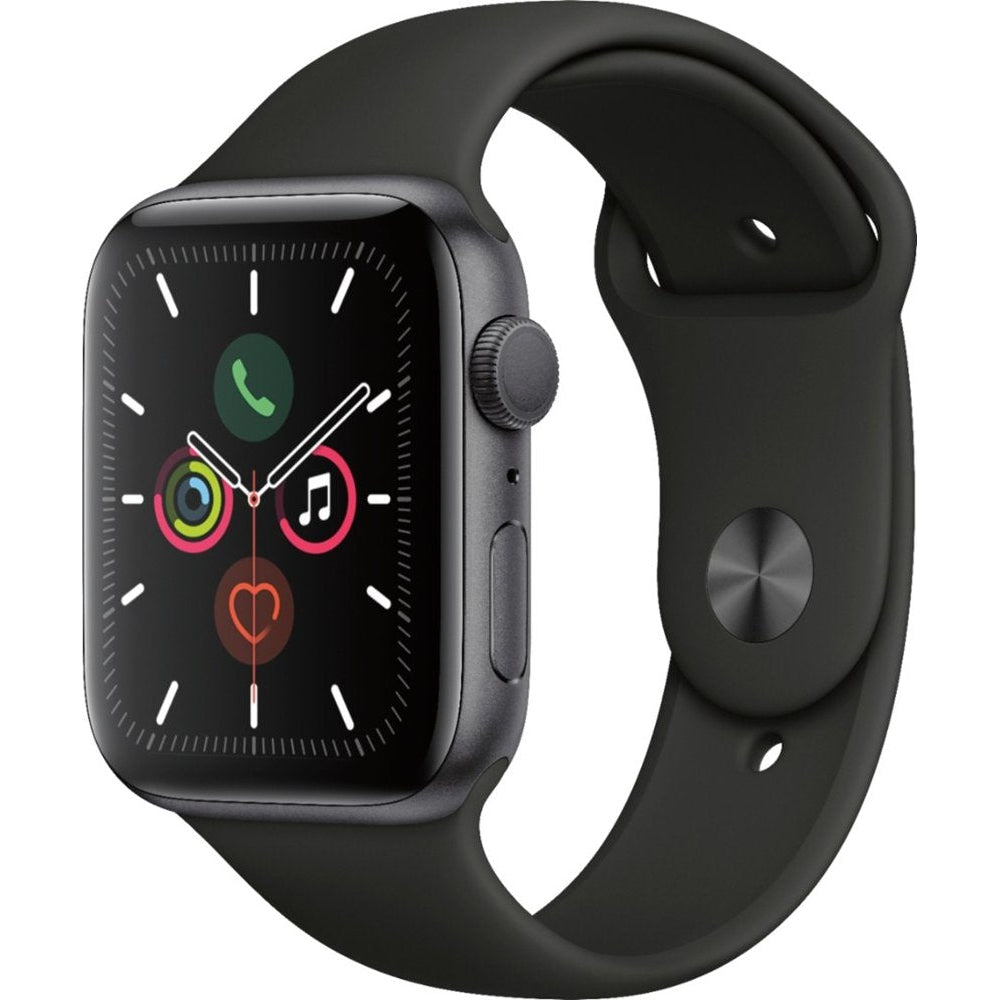 Apple Watch Series 5 44mm Space Gray Aluminum Case with Black Sport Band.USED-Apple-PriceWhack.com