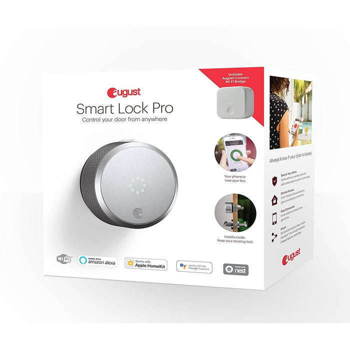 August Smart Lock Pro (3rd Gen) + Connect Hub - Silver-August-PriceWhack.com