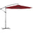 BLUU Outdoor Cantilever Hanging Umbrella 10FT - Brick Red-WUFF-PriceWhack.com