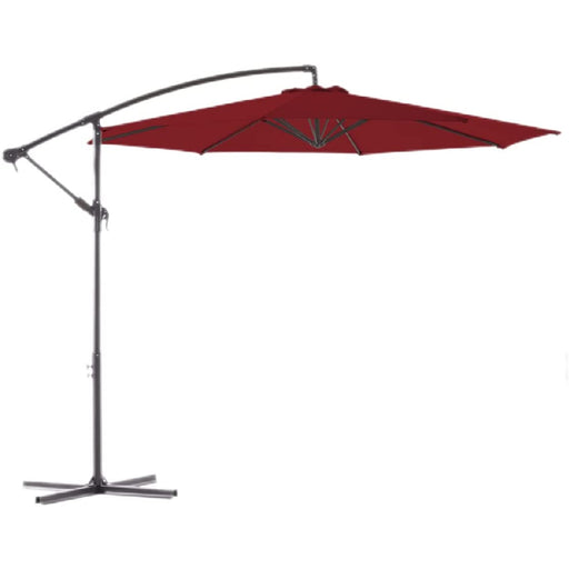BLUU Outdoor Cantilever Hanging Umbrella 10FT - Brick Red-WUFF-PriceWhack.com