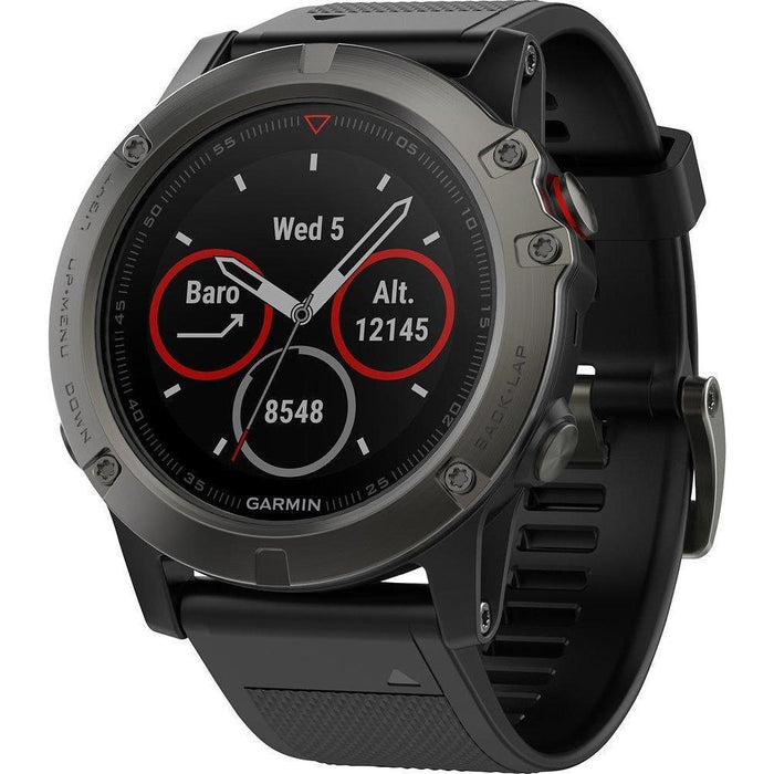 Garmin fenix 5X Sapphire Edition Multi-Sport Training GPS Watch - Slate Gray with Black Band-Garmin-PriceWhack.com