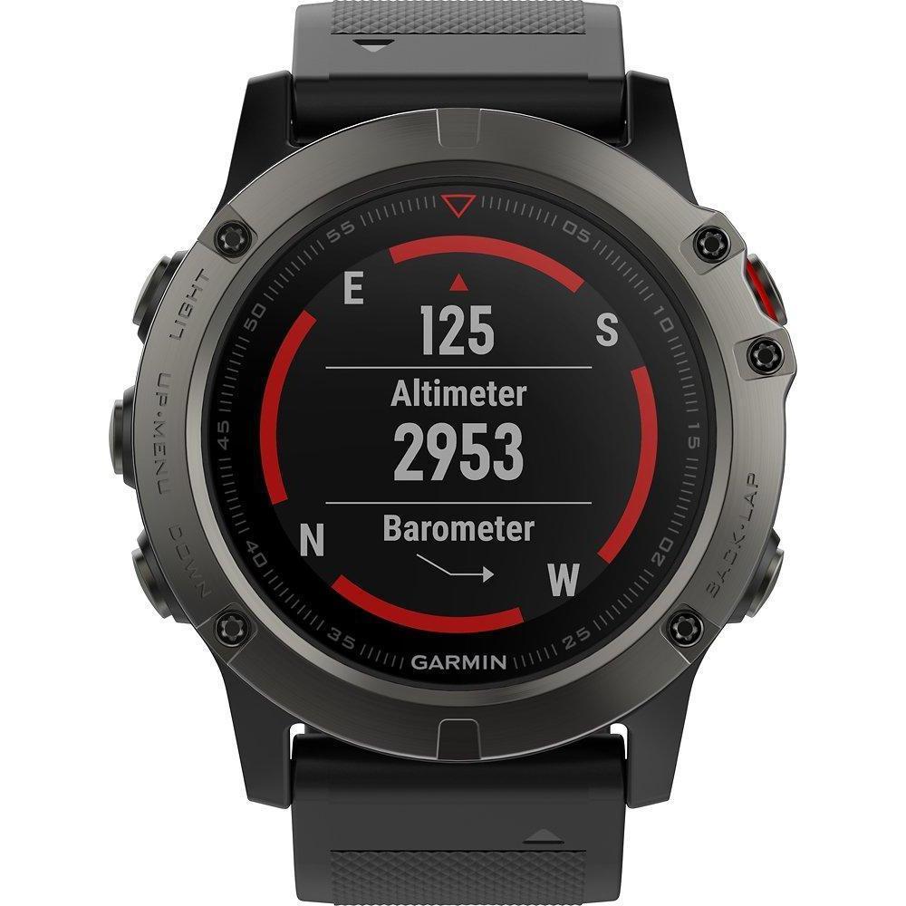 Garmin fenix 5X Sapphire Edition Multi-Sport Training GPS Watch - Slate Gray with Black Band