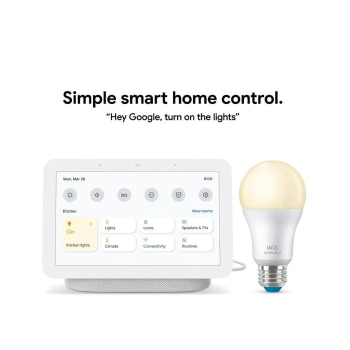 Google Home Hub (2nd Gen) with Wiz Smart LED Light Bulb - Chalk-Google-PriceWhack.com