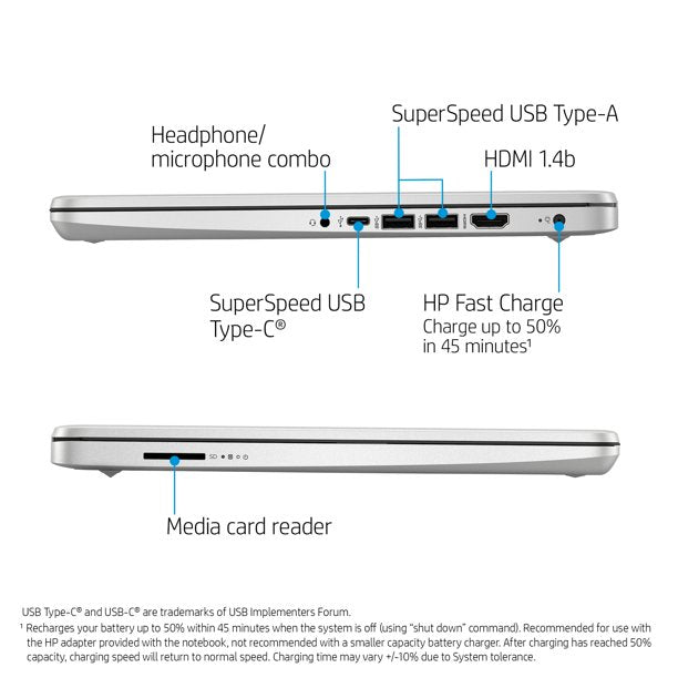 HP 14" 256GB Core i3 Laptop (2021) - Silver-HP-PriceWhack.com