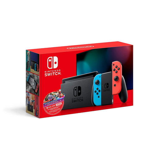 Nintendo Switch with Neon Blue/Red Joy-Con, Mario Kart 8 Deluxe Download & 3 Month Membership (2022)-Nintendo-PriceWhack.com