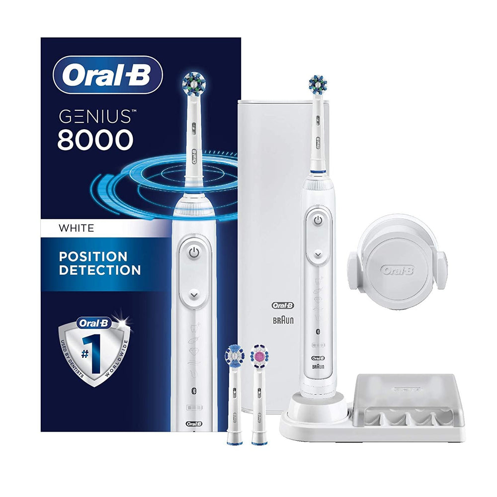 Oral-B Genius Pro 8000 Toothbrush with Rechargeable Battery - White-Oral-B-PriceWhack.com