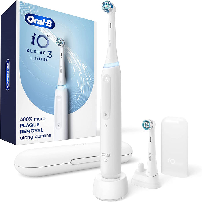 Oral-B iO Series 3 Electric Toothbrush with (2) Brush Heads - White-Oral B-PriceWhack.com