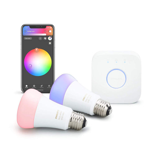 Philips Hue White and Color A19 Starter Kit (2 Pack)-Philips-PriceWhack.com