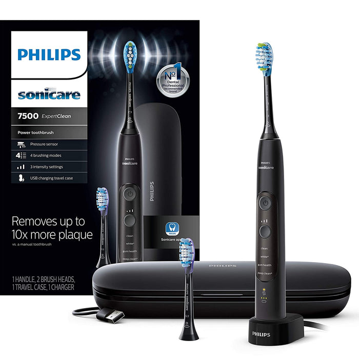 Philips Sonicare Expert Clean 7500 Rechargeable Electric Toothbrush - Black-Philips Sonicare-PriceWhack.com