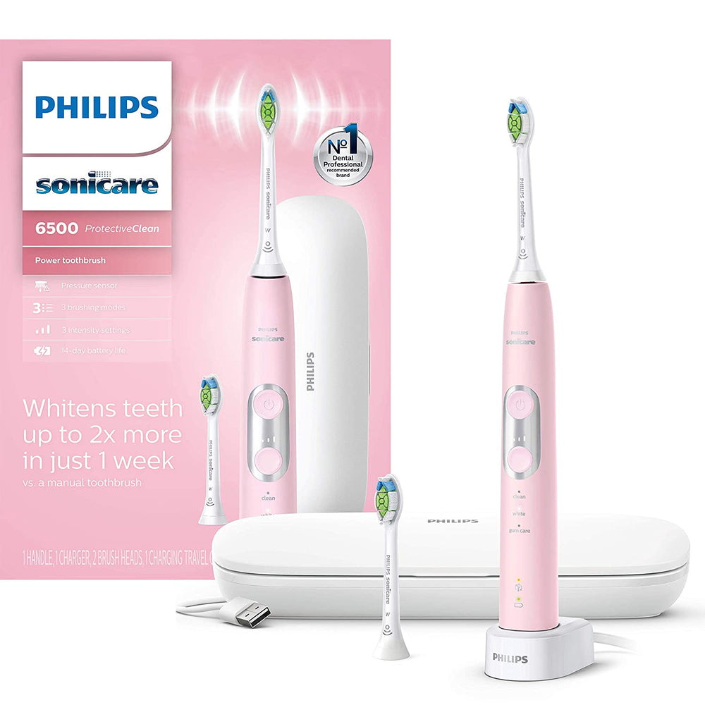 Philips Sonicare Protective Clean 6500 Rechargeable Electric Toothbrush - Pastel Pink-Philips Sonicare-PriceWhack.com