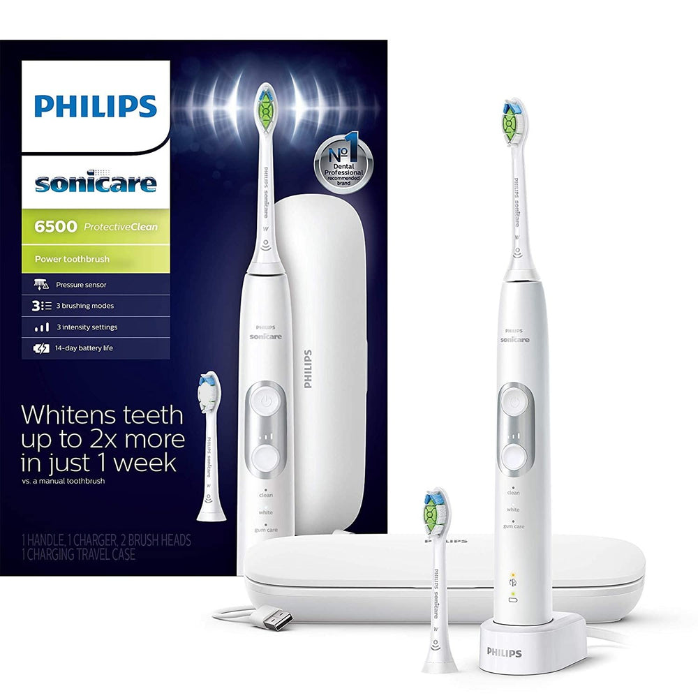 Philips Sonicare Protective Clean 6500 Rechargeable Electric Toothbrush - White-Philips Sonicare-PriceWhack.com