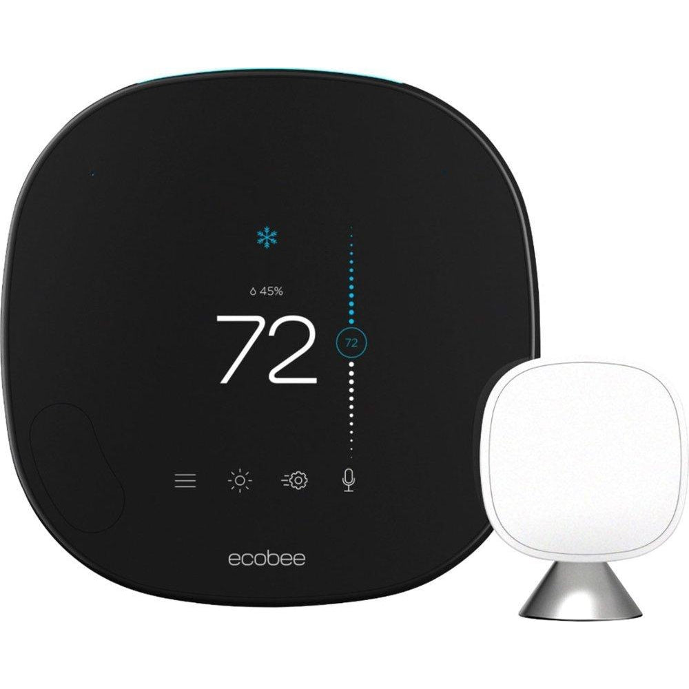ecobee Smart Thermostat with Voice Control - Black - Refurbished-ecobee-PriceWhack.com